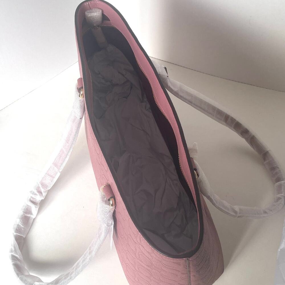 Coach Station Tote CDL99 Peony Pink Pebbled Leather Work Bag - Picture 9 of 11
